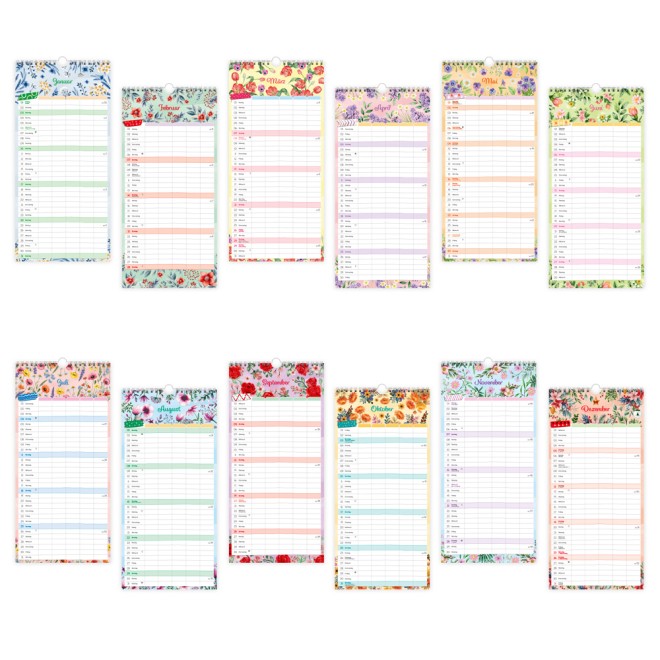 Familienkalender Familienterminer Blumen 2027
