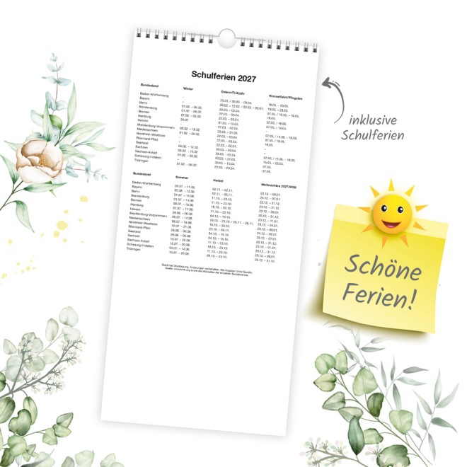 Familienkalender Familienterminer Blumen 2027