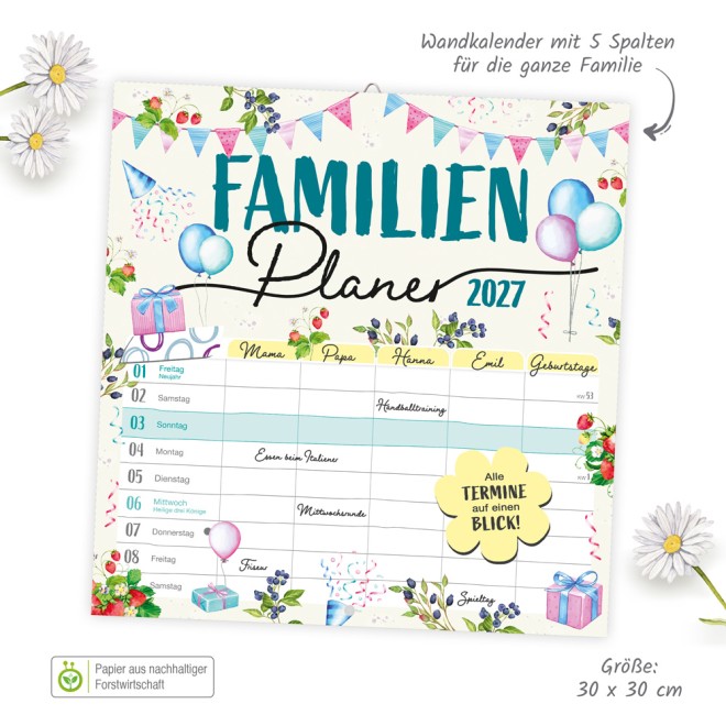 Broschürenkalender Familienplaner 2027