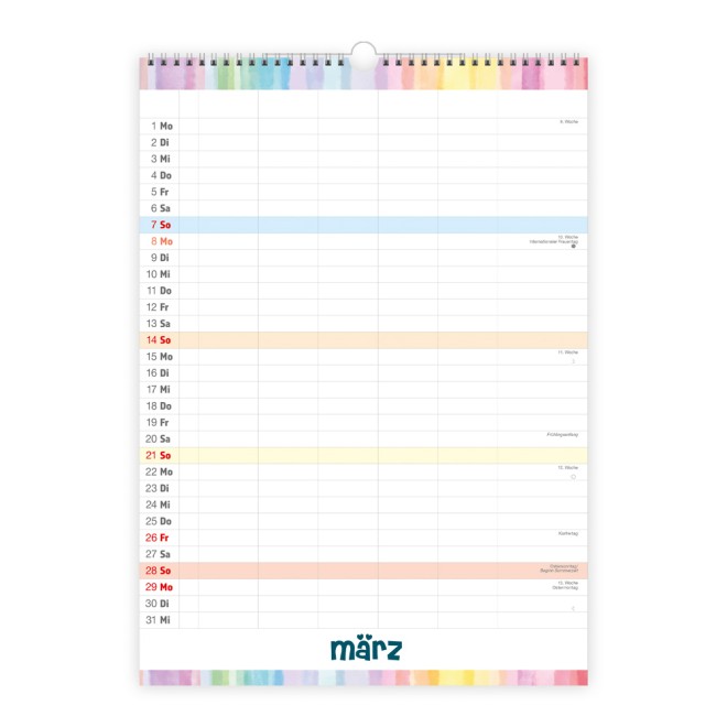 Großbildkalender XL Familienplaner 2027 mit 6 Spalten