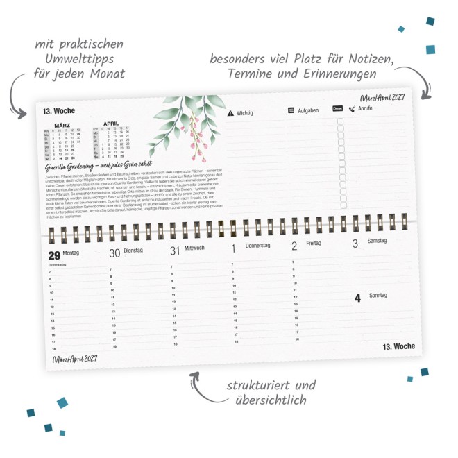 Wochentischkalender Natur 2027