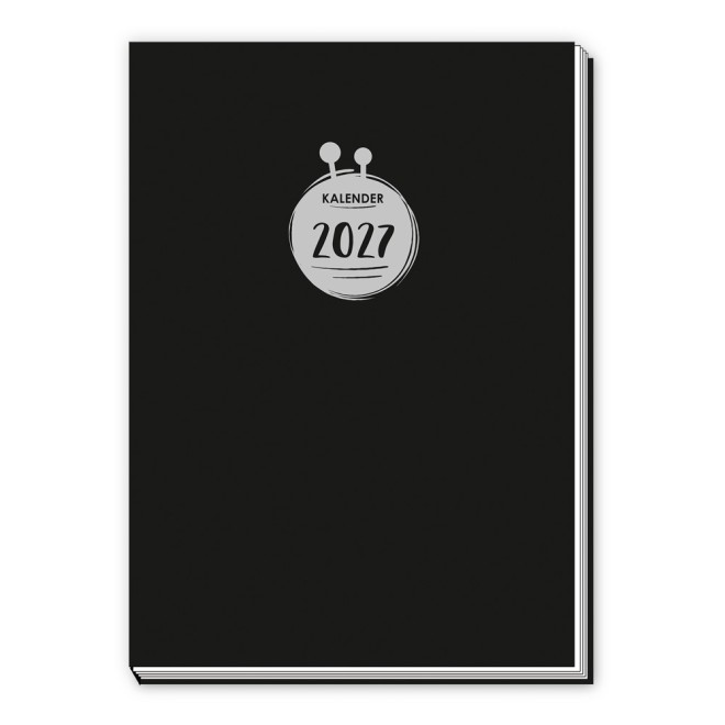 Taschenkalender A7 Schwarz 2027