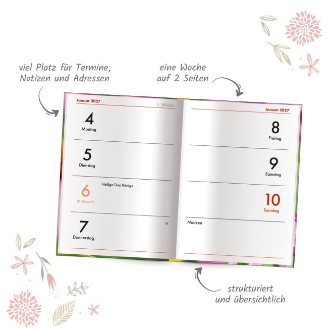 Taschenkalender A7 Schmetterling 2027
