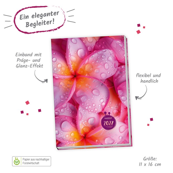 Taschenkalender A6 Flowers 2027