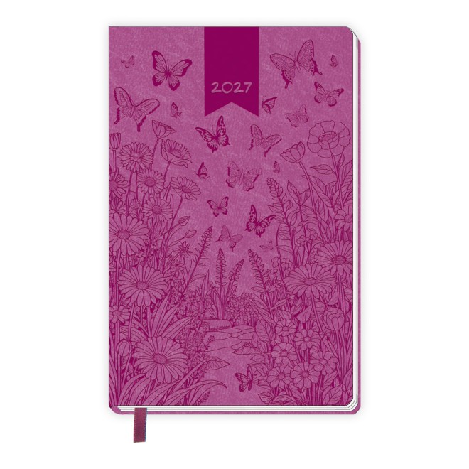 Taschenkalender A6 Soft Touch Schmetterlinge 2027