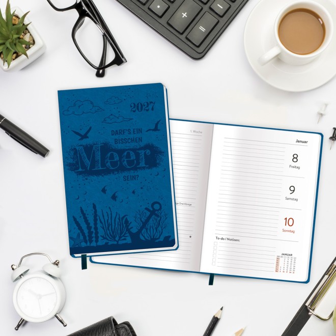 Taschenkalender A6 Soft Touch Maritim 2027