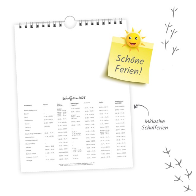 Wochenkalender zum Hängen Heimische Vögel 2027