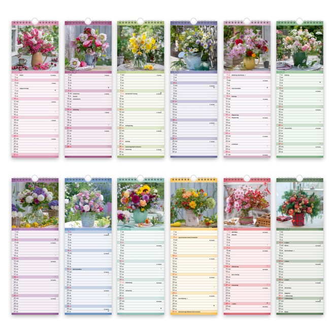 Streifenkalender Blumen 2027 Notizkalender