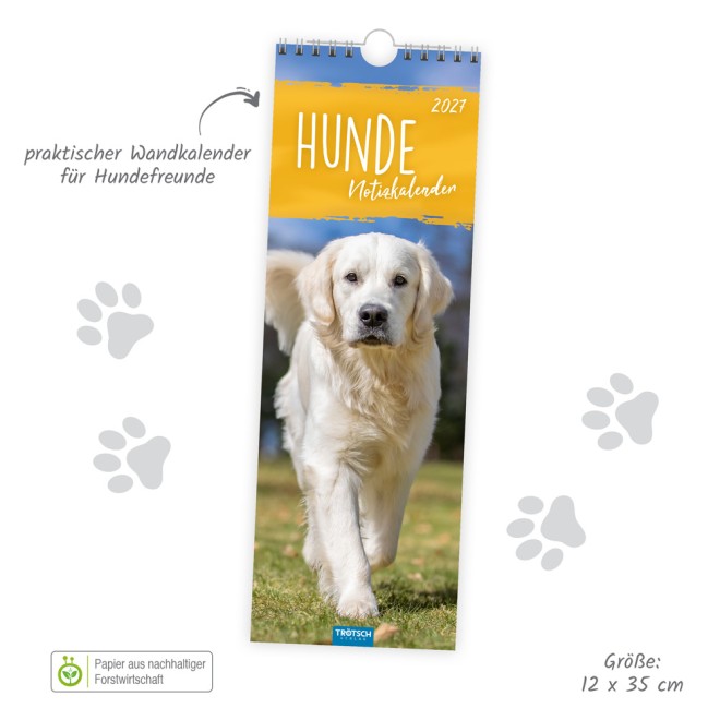 Streifenkalender Hunde 2027 Notizkalender