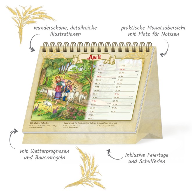 Aufstellkalender Der 100-jährige Kalender 2027