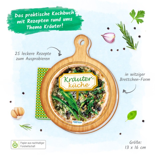 Rezeptbuch Brettchen "Kräuterküche"