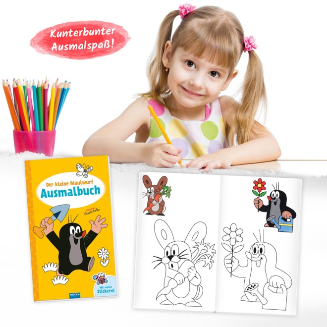 DER KLEINE MAULWURF Ausmalbuch mit Stickern