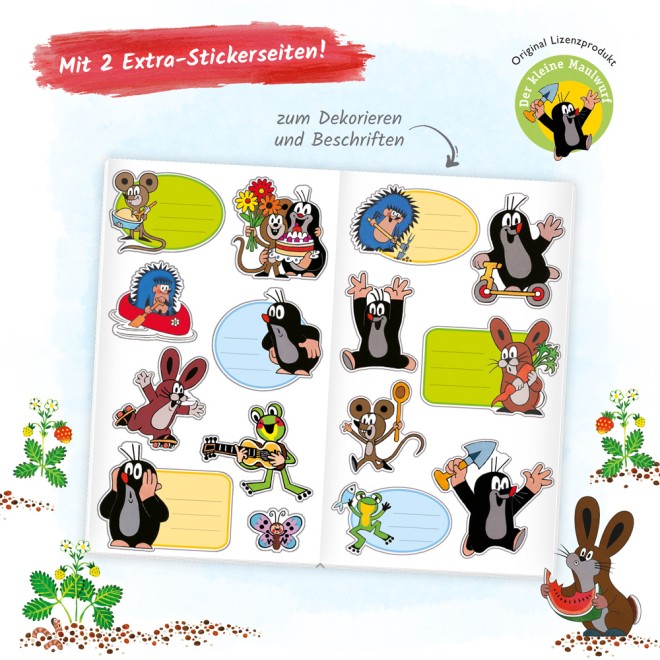 DER KLEINE MAULWURF Ausmalbuch mit Stickern