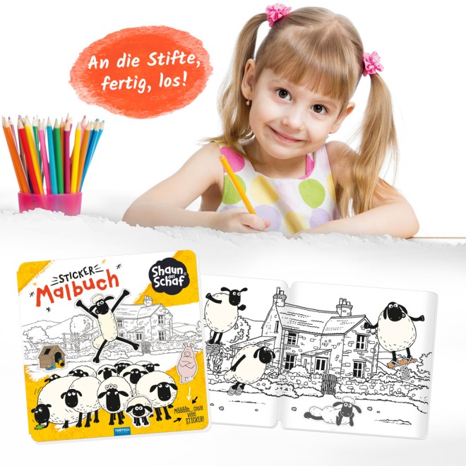 SHAUN DAS SCHAF Stickermalbuch