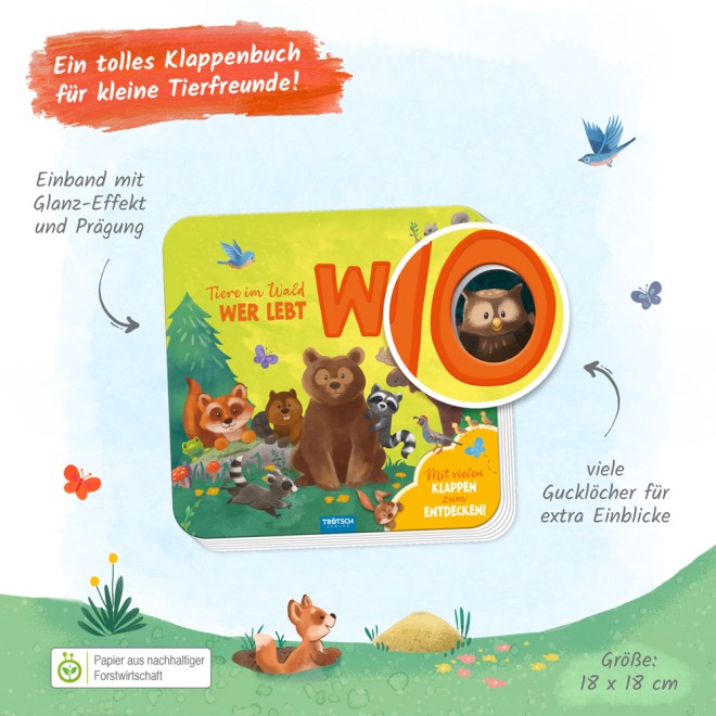Mein erstes Klappenbuch "Tiere im Wald Wer lebt wo?"