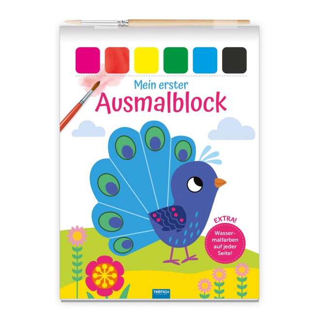 Mein erster Ausmalblock "Pfau"