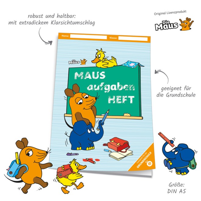 DIE MAUS Hausaufgabenheft Grundschule