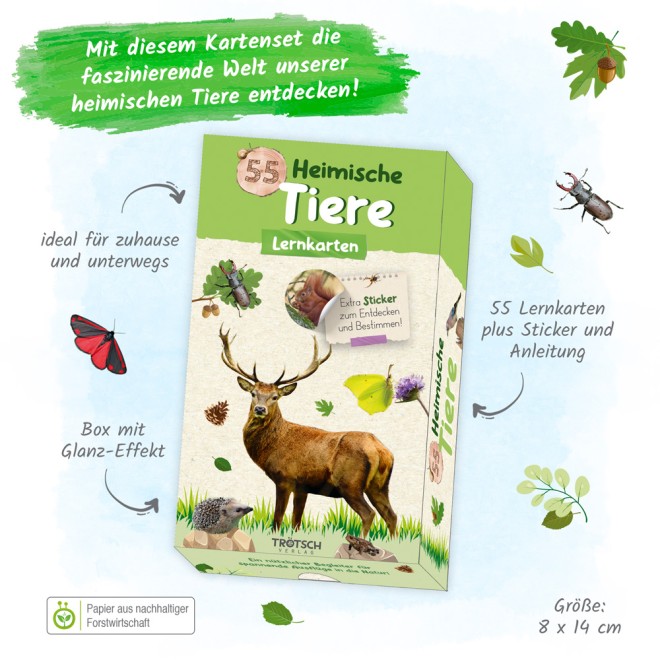55 Lernkarten "Heimische Tiere"