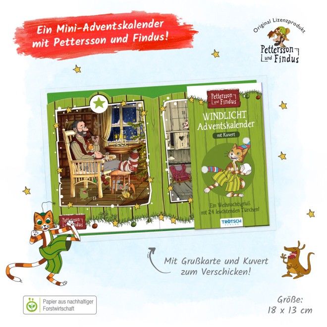 Pettersson und Findus Windlicht-Adventskalender
