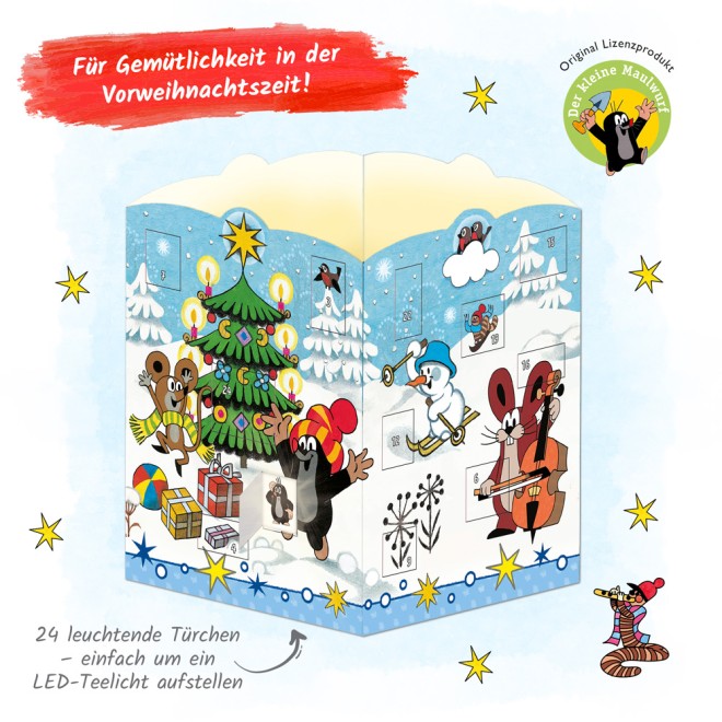 Der kleine Maulwurf Windlicht-Adventskalender