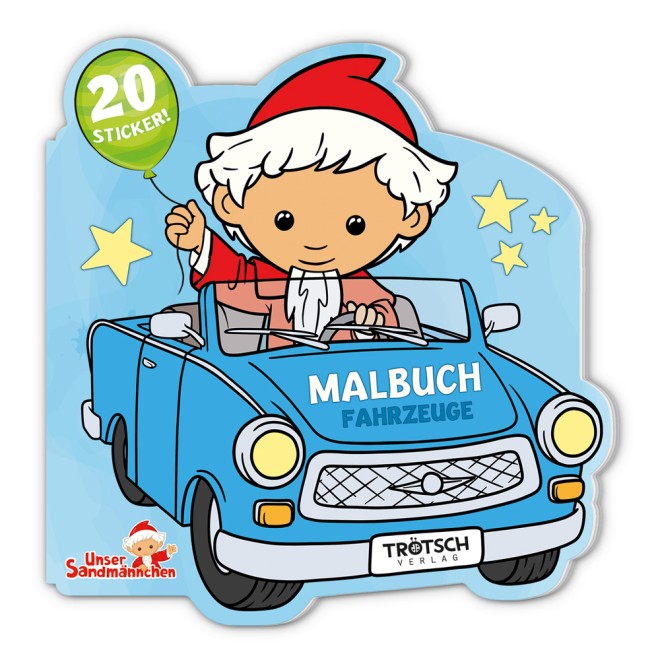 Unser Sandmännchen Mini-Malbuch mit Stickern "Fahrzeuge"