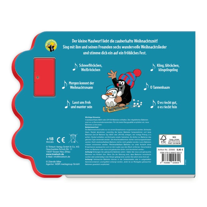 Der kleine Maulwurf Soundbuch Weihnachtslieder | Ab 18 Monaten