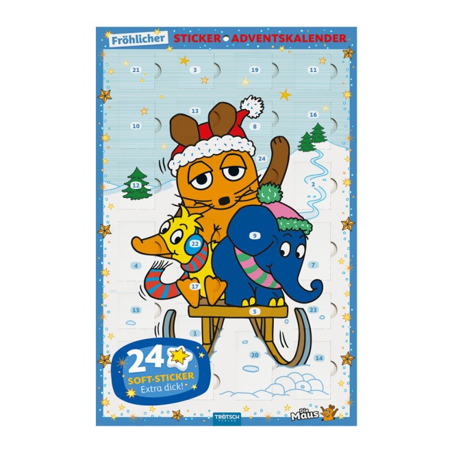 Die Maus Adventskalender mit 24 Soft-Stickern Sticker Adventskalender | Ab 3 Jahren