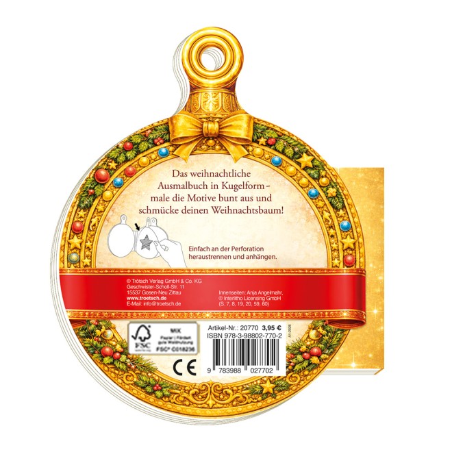 Malbuch Weihnachts-Malbuch Kugelform
