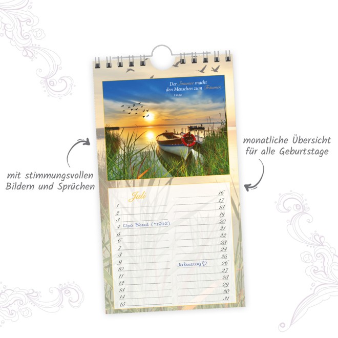 Geburtstagkalender "Idylle"