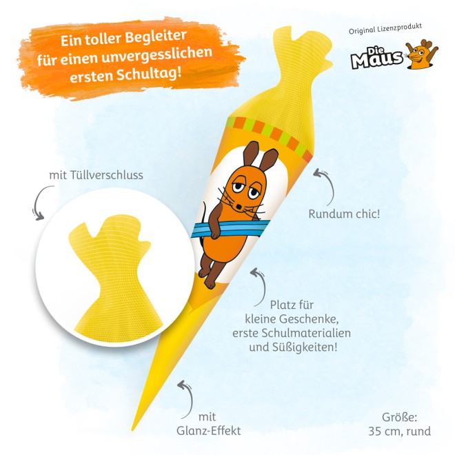 Schultüte 35cm die Maus