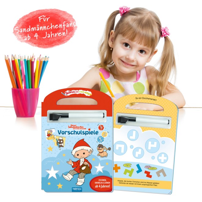UNSER SANDMÄNNCHEN Schreib und wisch weg Vorschulspiele
