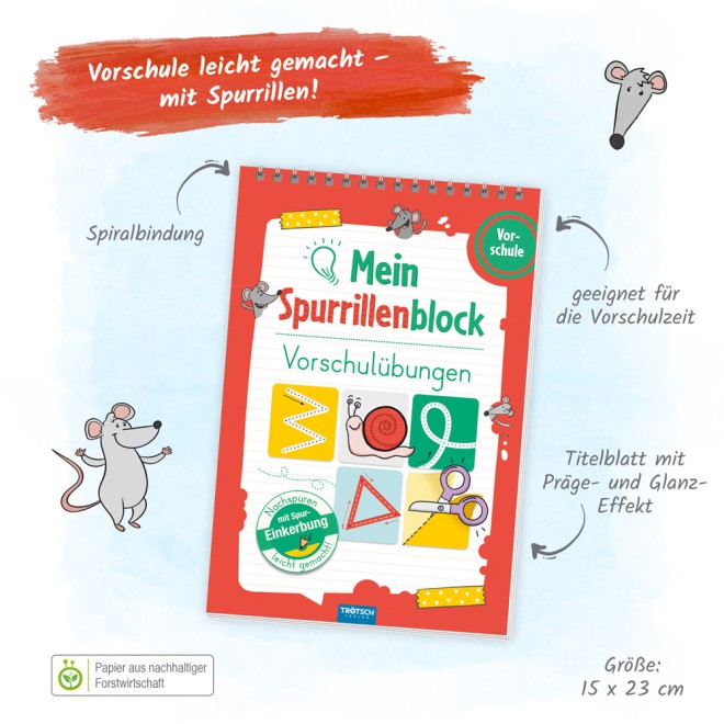 Spurrillenblock Vorschulübung