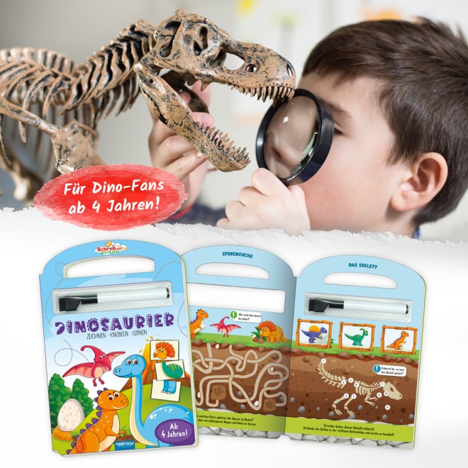Schreib und wisch weg "Dinosaurier" mit Stift