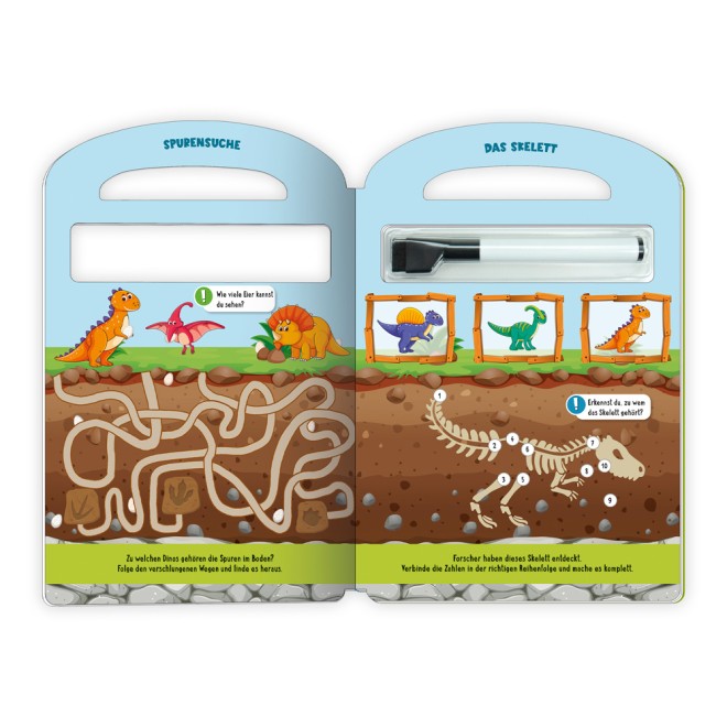 Schreib und wisch weg "Dinosaurier" mit Stift