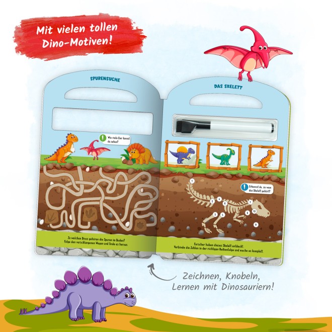 Schreib und wisch weg "Dinosaurier" mit Stift