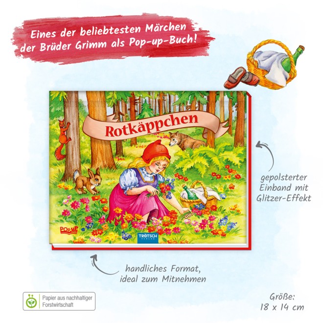 Mini-Pop-up-Buch "Rotkäppchen"