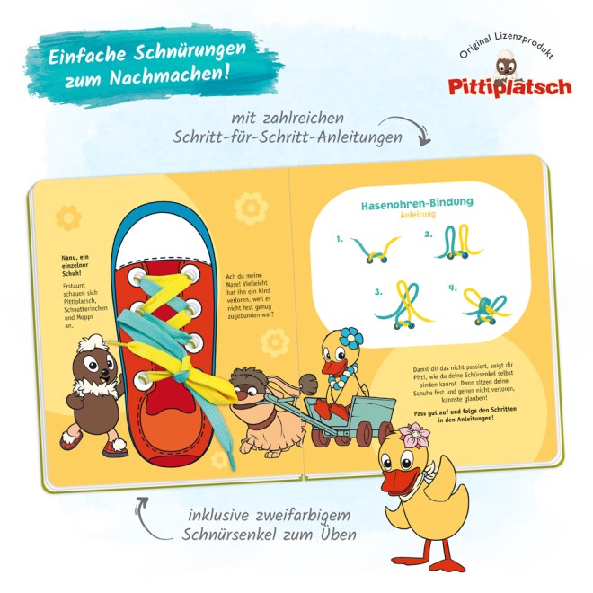 UNSER SANDMÄNNCHEN Schnürsenkel-Buch "Pittiplatsch"
