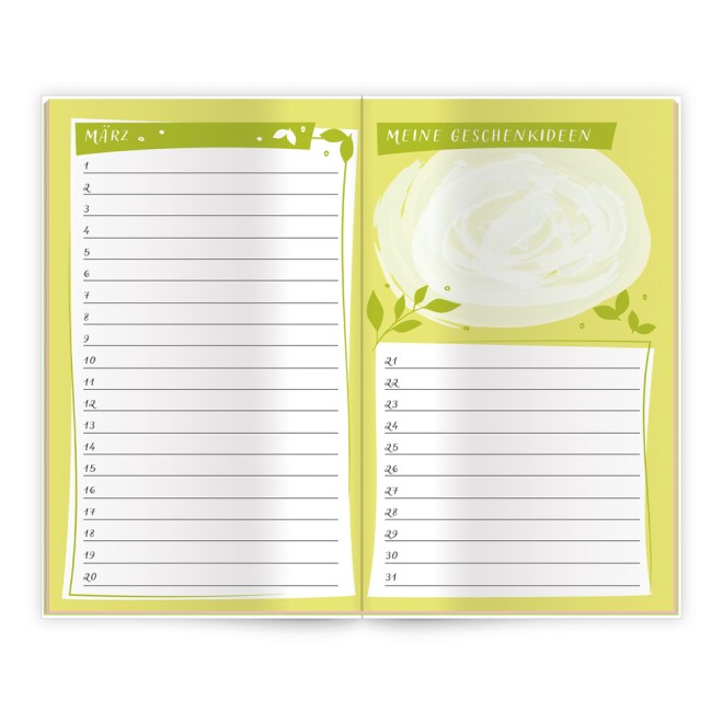 Taschengeburtstagskalender "Romantik"