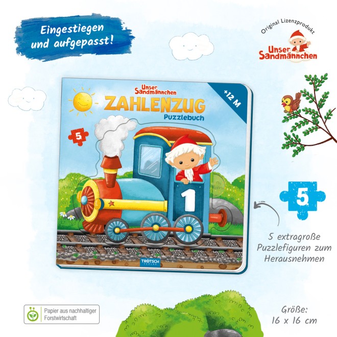 UNSER SANDMÄNNCHEN Puzzlebuch "Zahlenzug"