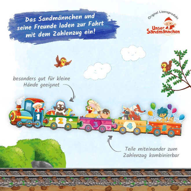 UNSER SANDMÄNNCHEN Puzzlebuch "Zahlenzug"