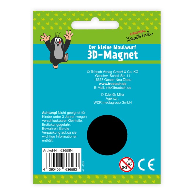 DER KLEINE MAULWURF 3D Magnet "Maulwurf mit Gießkanne"