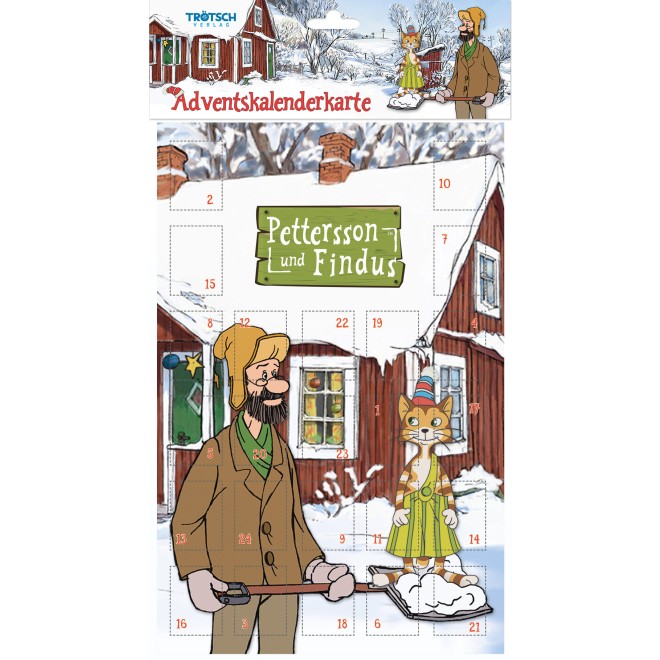 Adventskalenderkarte "Pettersson und Findus"