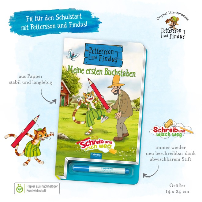 PETTERSSON & FINDUS Schreib wisch und weg "Buchstaben"