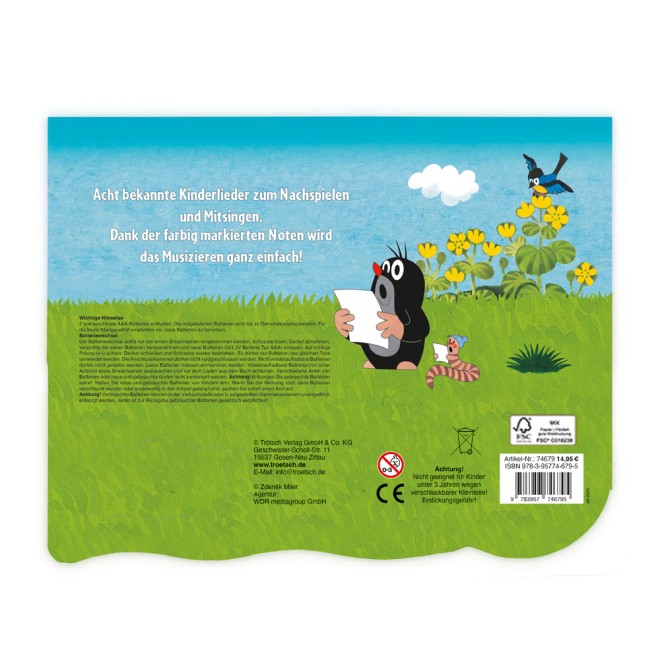 DER KLEINE MAULWURF Klavierbuch "Meine ersten Lieder"