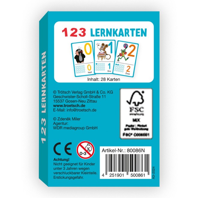 DER KLEINE MAULWURF Lernkarten 123