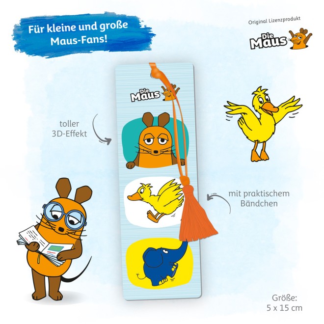 DIE MAUS 3D-Lesezeichen "Maus & Freunde"