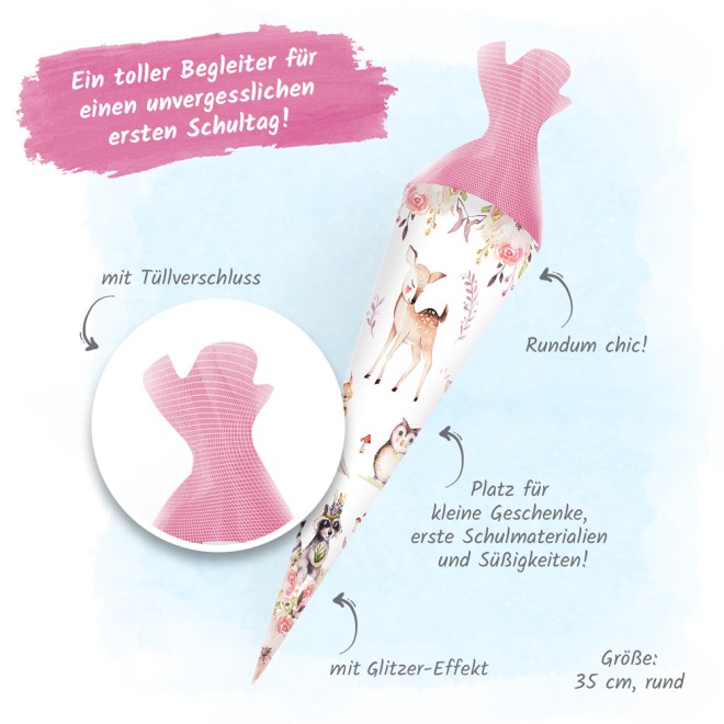 Schultüte 35 cm Waldfreunde