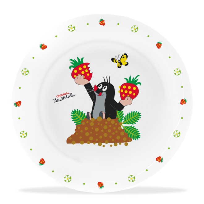 DER KLEINE MAULWURF 3tlg.Porzellan-Set "Erdbeere"