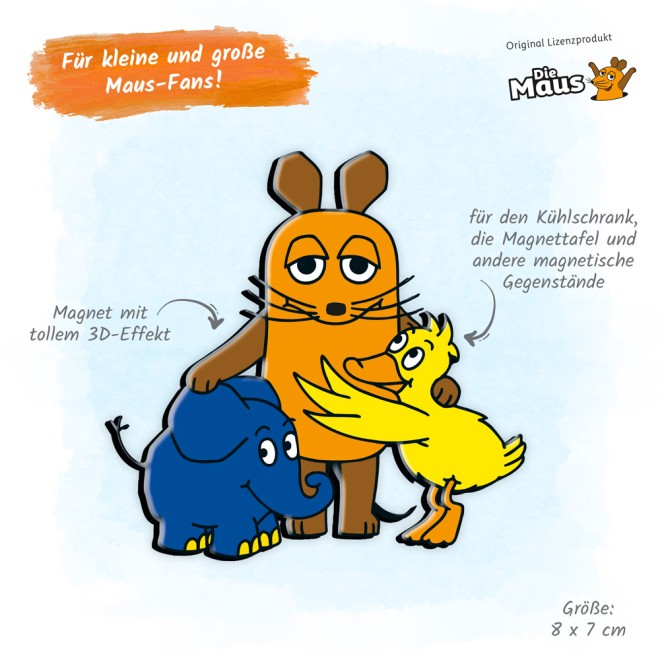 DIE MAUS 3D Magnet "Maus und Freunde"