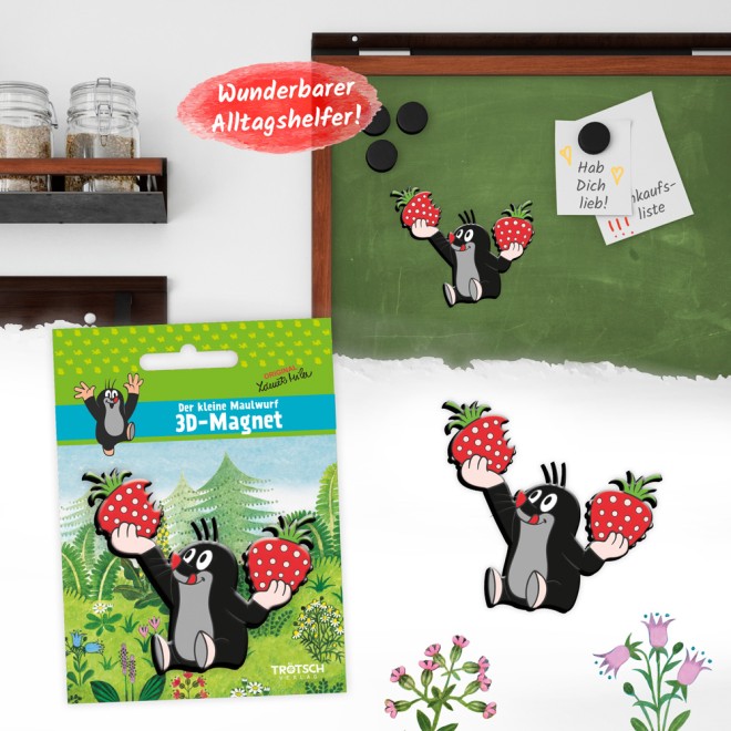 DER KLEINE MAULWURF Magnet "Maulwurf Erdbeere"
